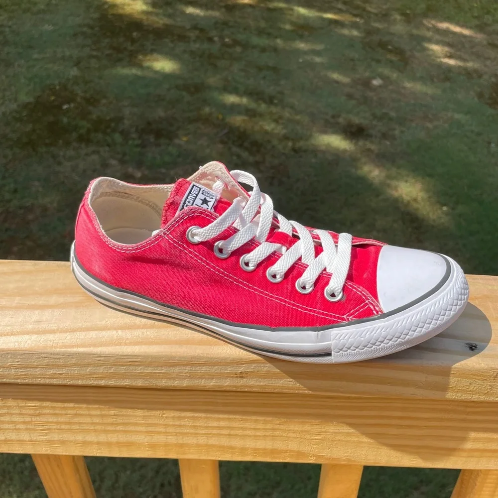 Converse Red Low-Top Canvas Sneakers - Picture 7 of 14